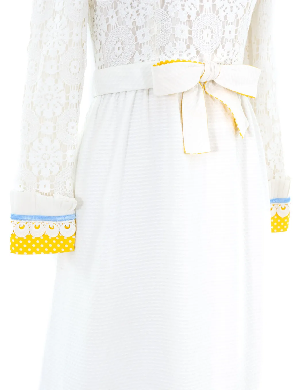 1970's Malcolm Starr Tiered Lace Dress