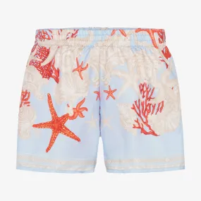 Baby Boys Blue Silk Barocco Sea Shorts