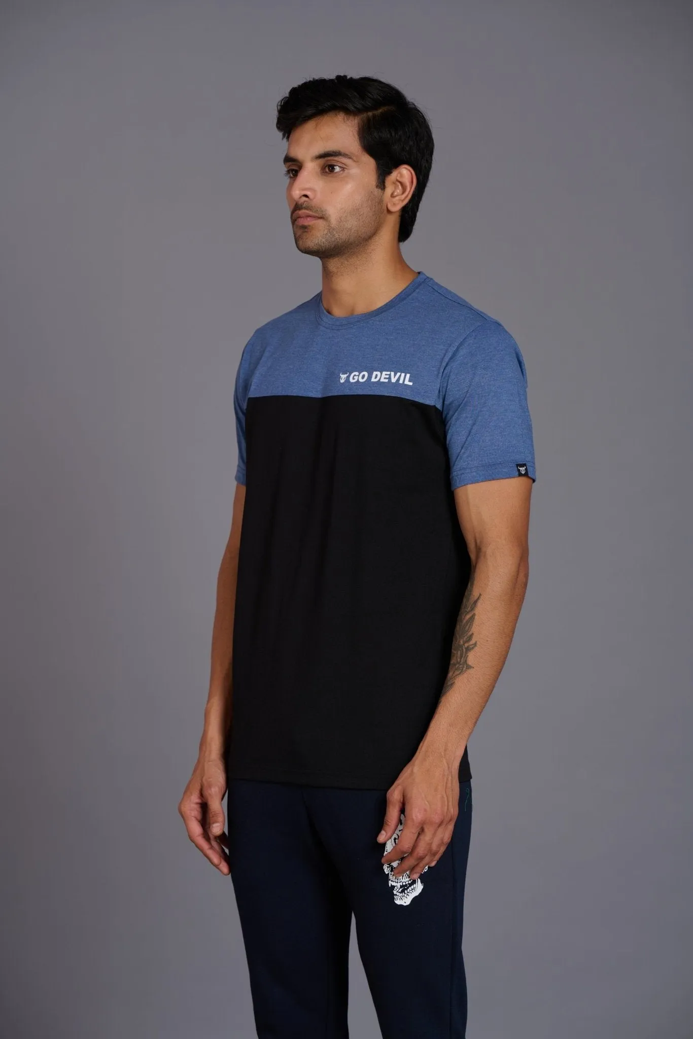 Black & Blue Color T-Shirt for Men