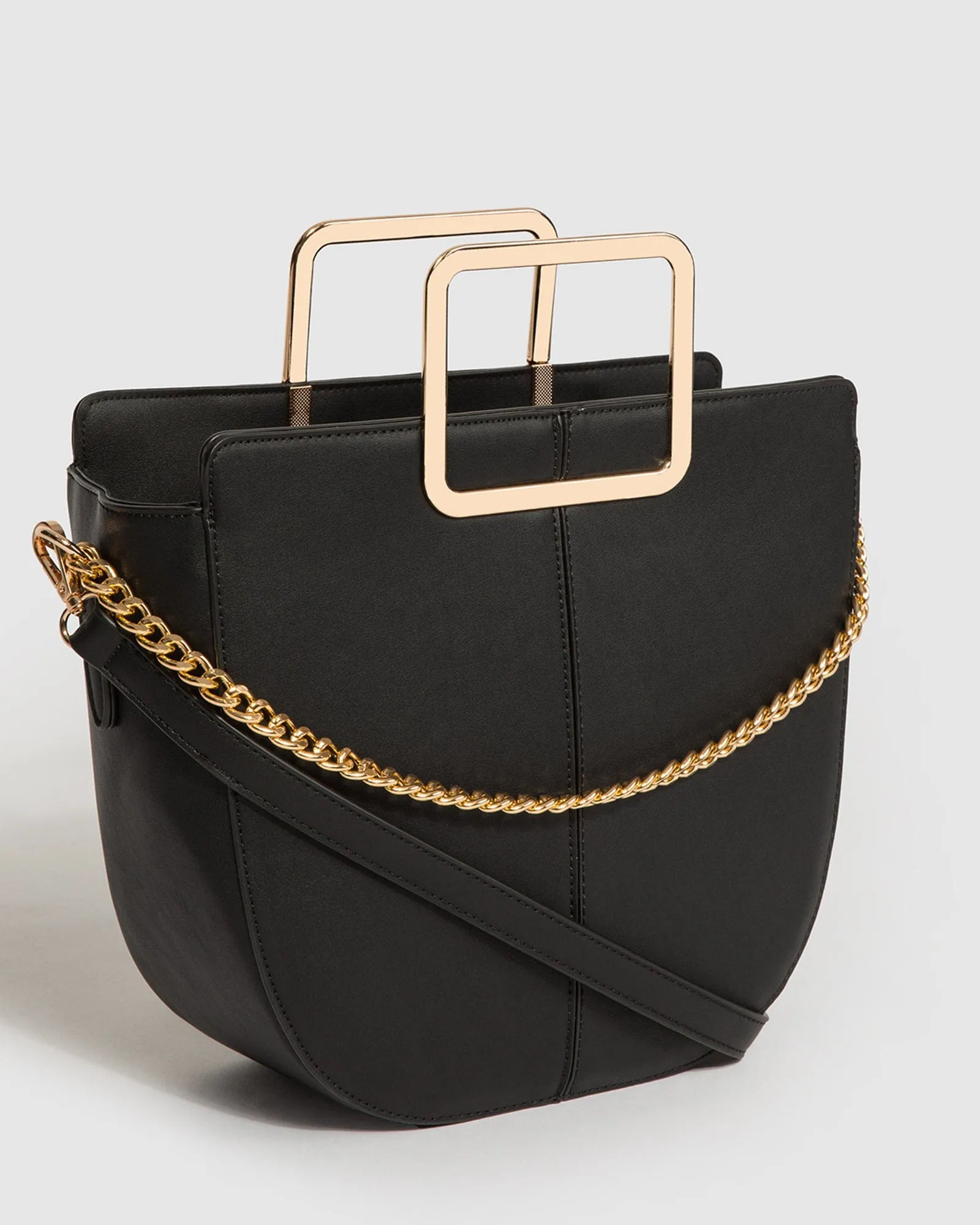 Black Ariel Medium Chain Tote Bag