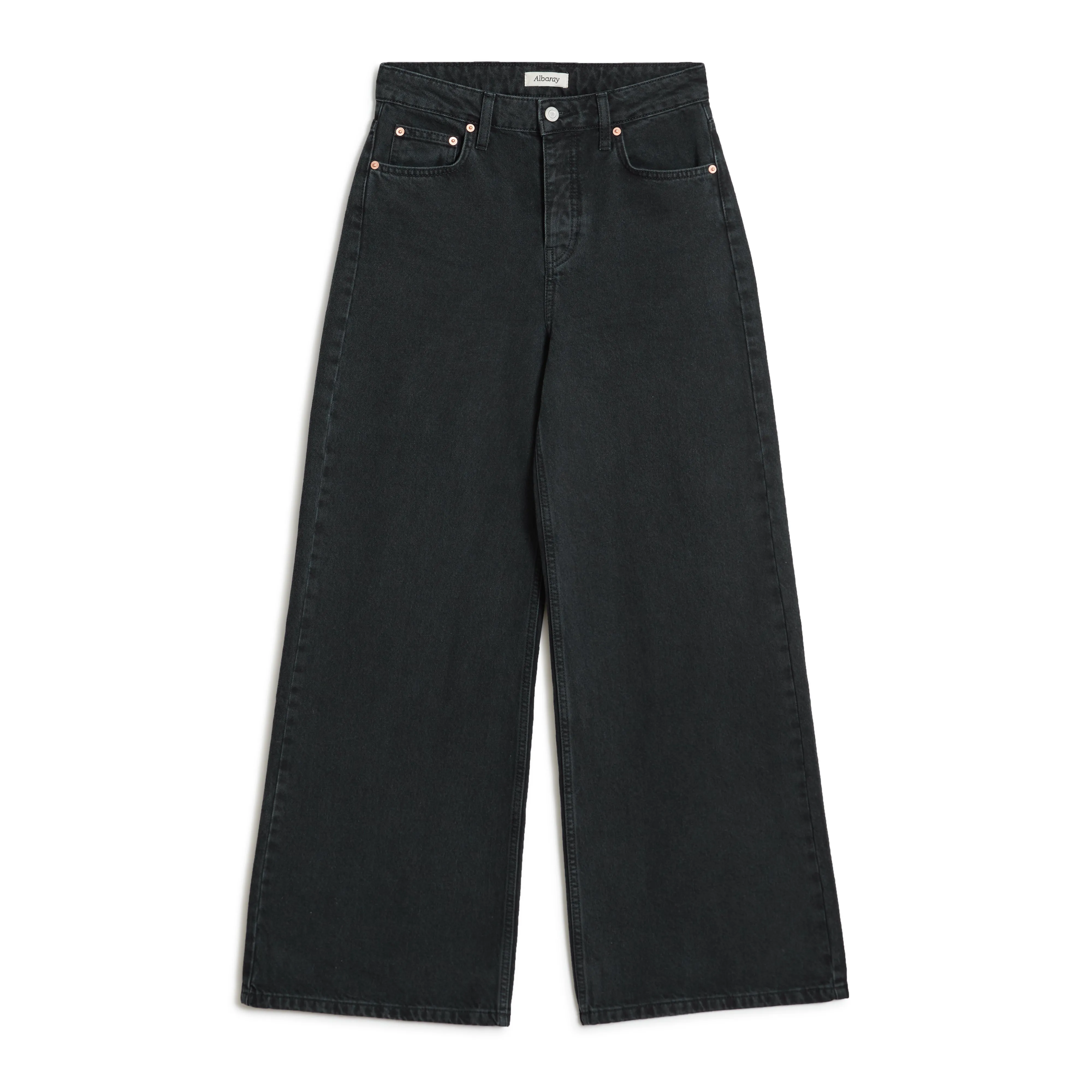 Black Wide Leg Crop Jeans