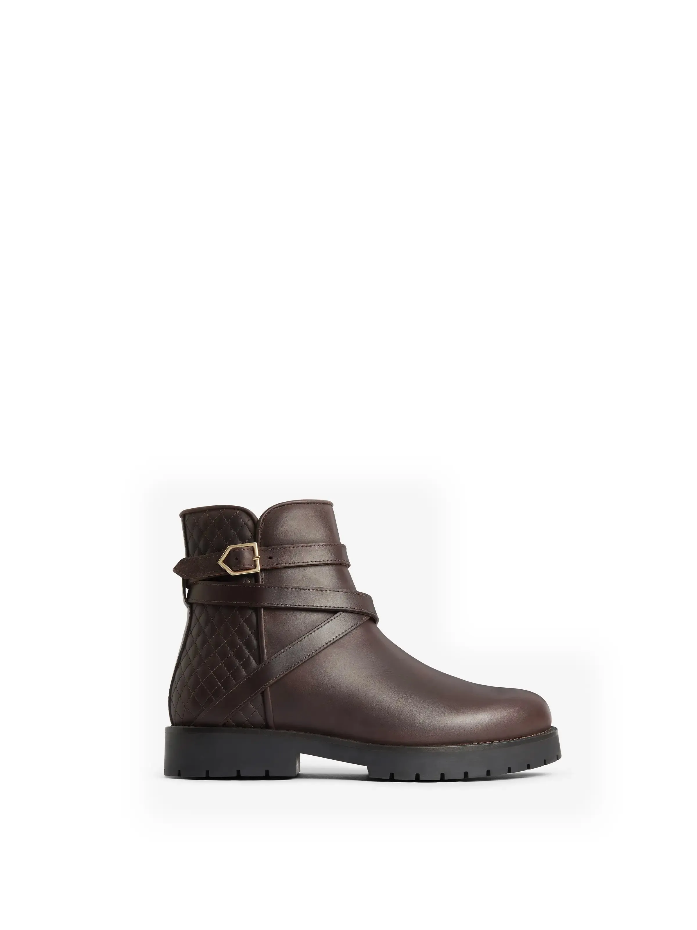 Boudica quilted mahogany Ankle Boots