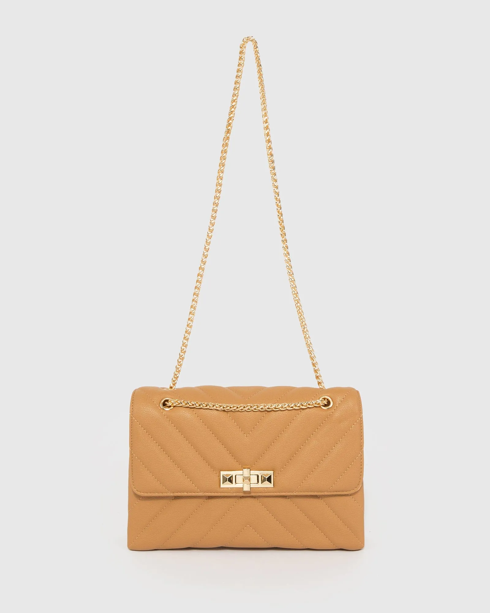 Caramel Zion Arrow Crossbody Bag