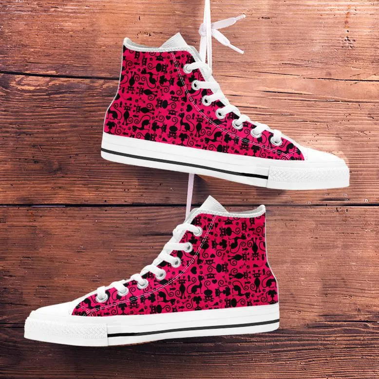 Cats High Top Shoes Pink