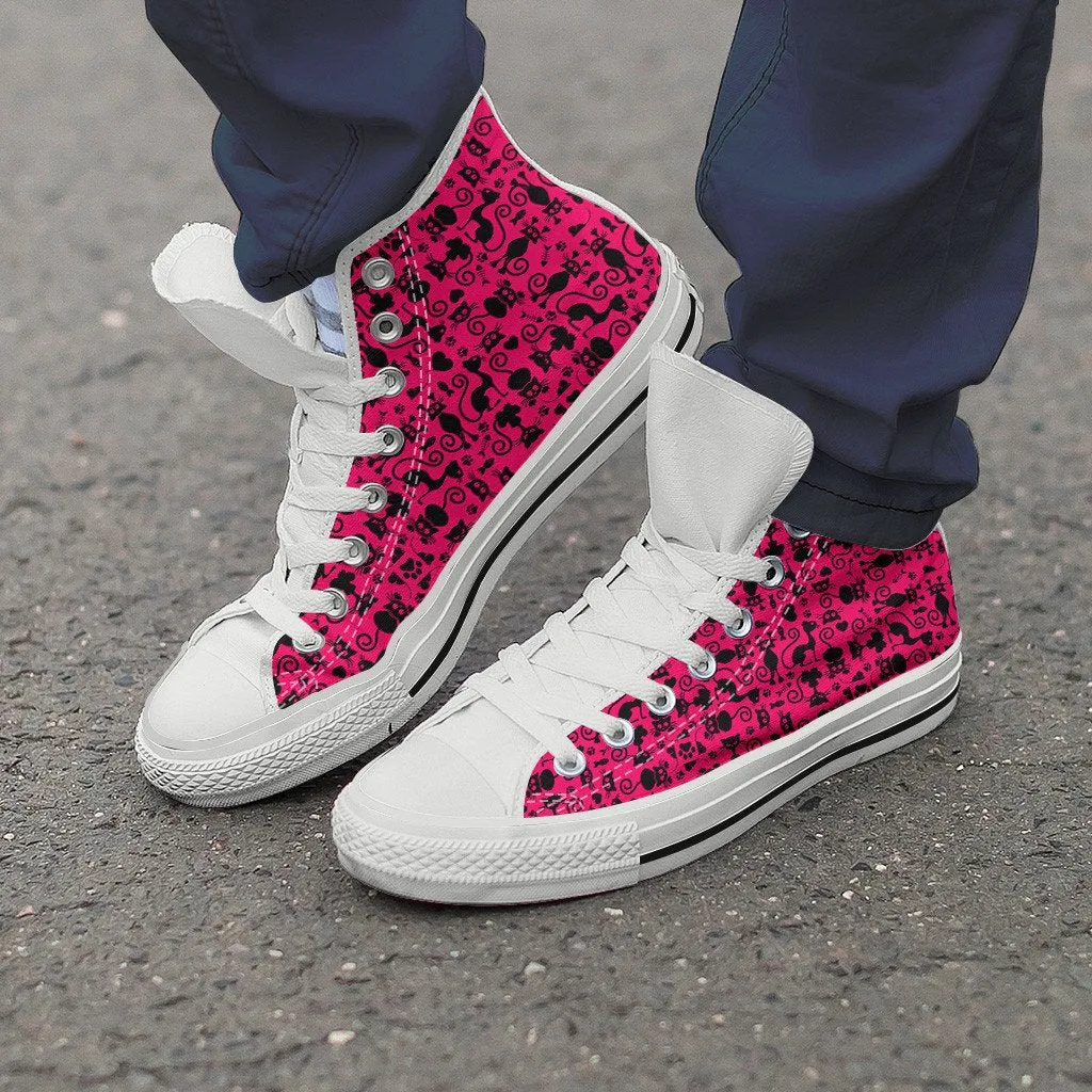 Cats High Top Shoes Pink
