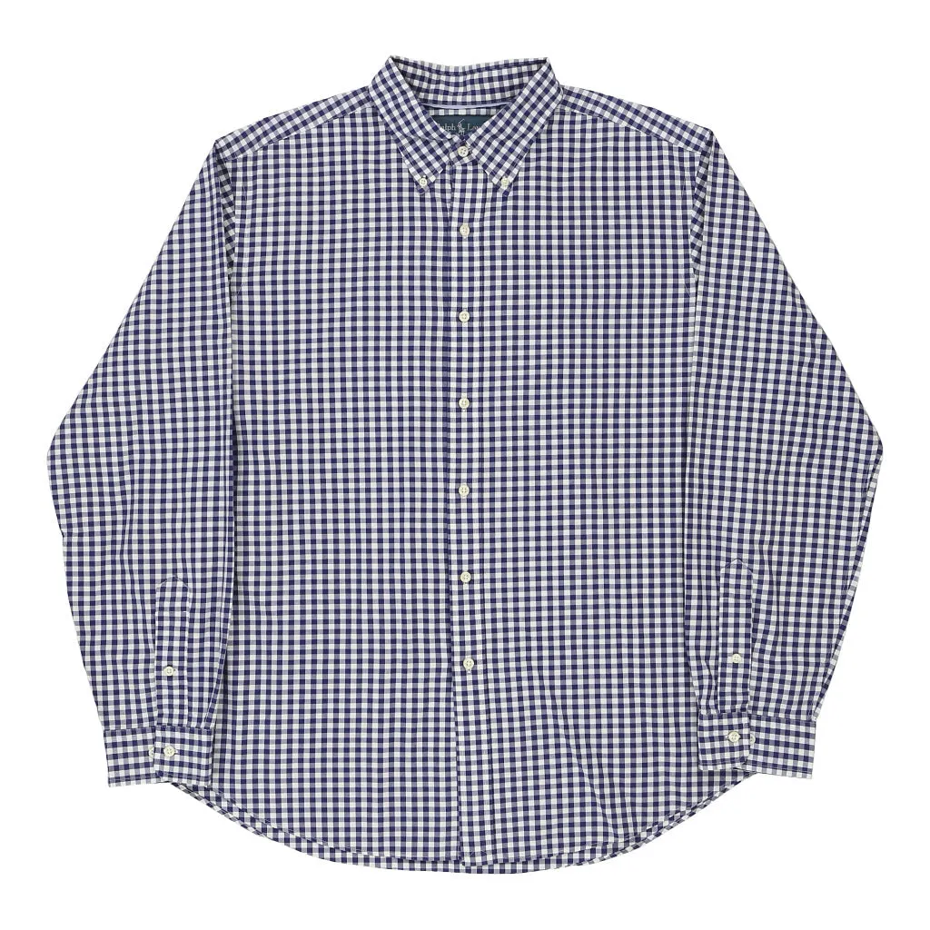 Classic Fit Ralph Lauren Checked Shirt - XL Blue Cotton