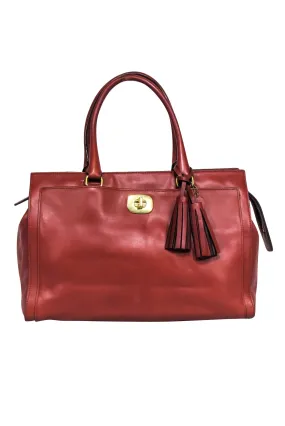 Coach - Cognac Leather Tote Bag