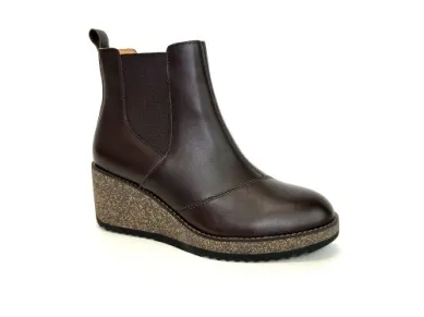  Dawn Wedge Chelsea Boot in Dark Brown  