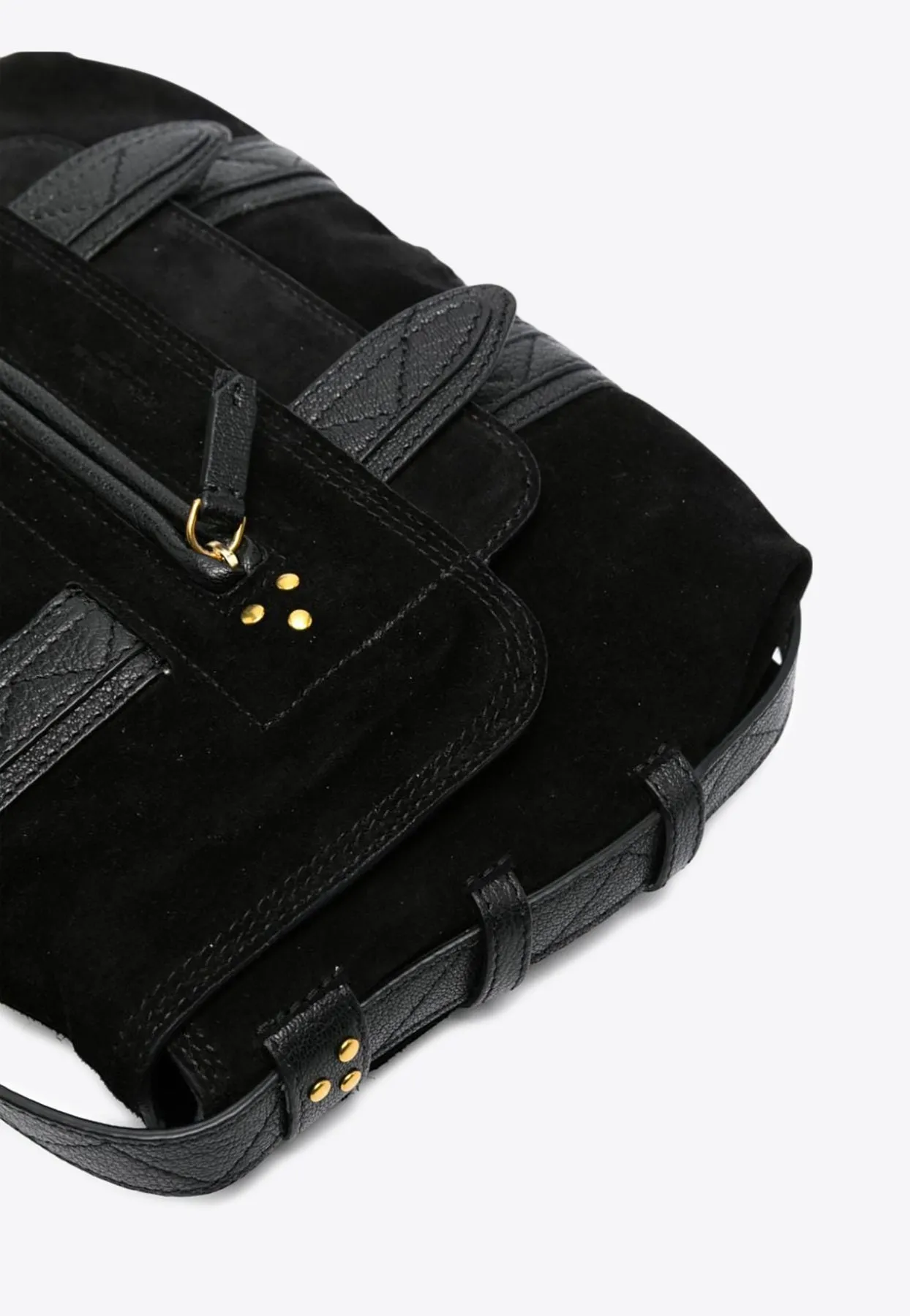 Debossed Logo Suede Crossbody Bag