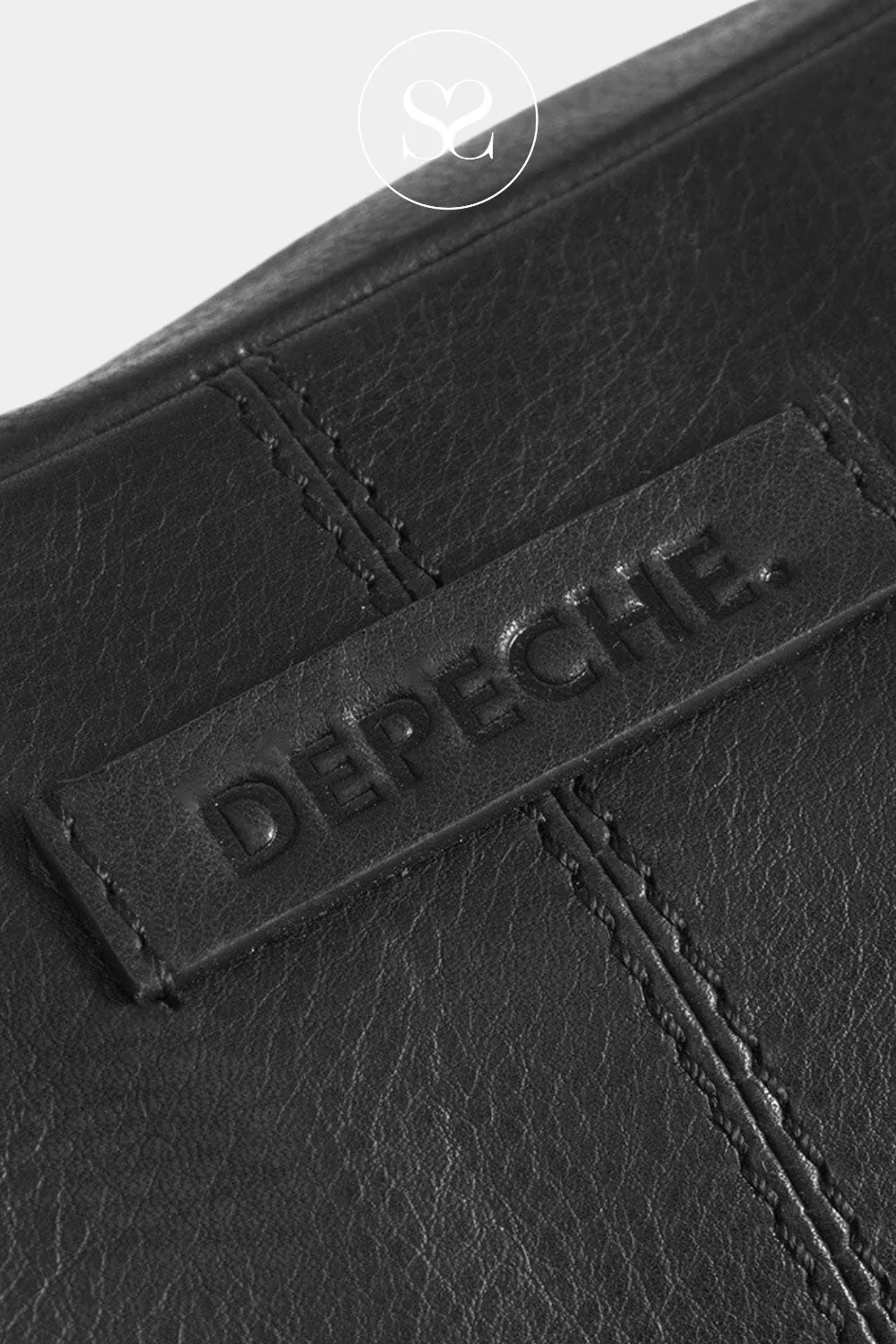 DEPECHE 16176 BLACK LEATHER CROSSBODY BUMBAG
