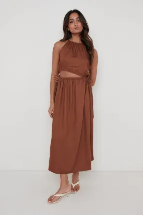 Fleur Cut Out Midaxi - Espresso