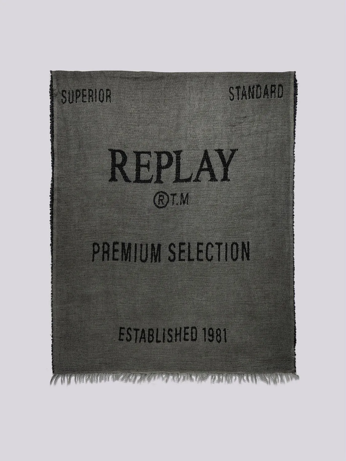 FRINGED LETTERING SCARF
