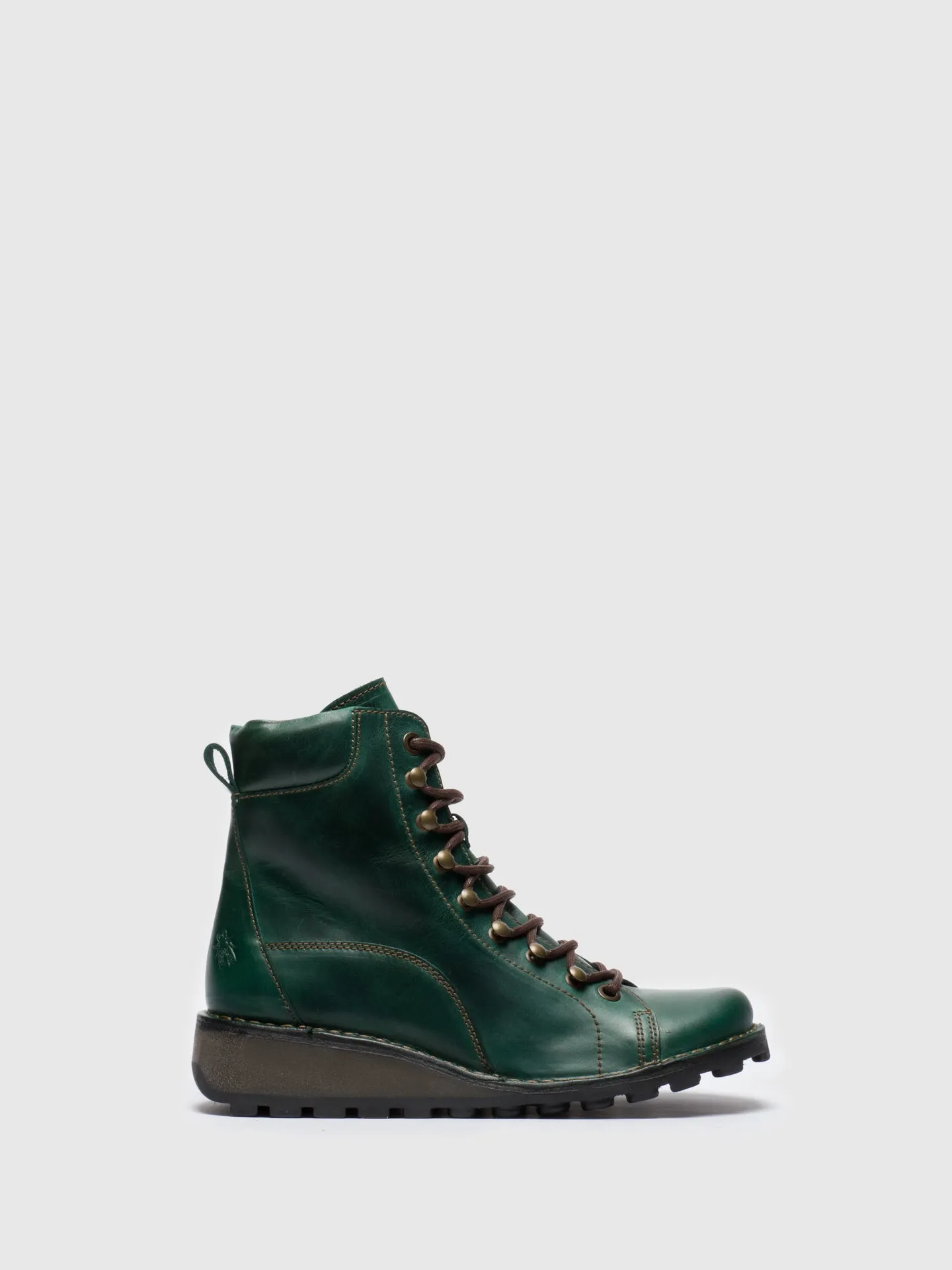 Green Lace-up Ankle Boots