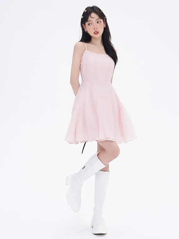 High Waist Strap Suspender Dress