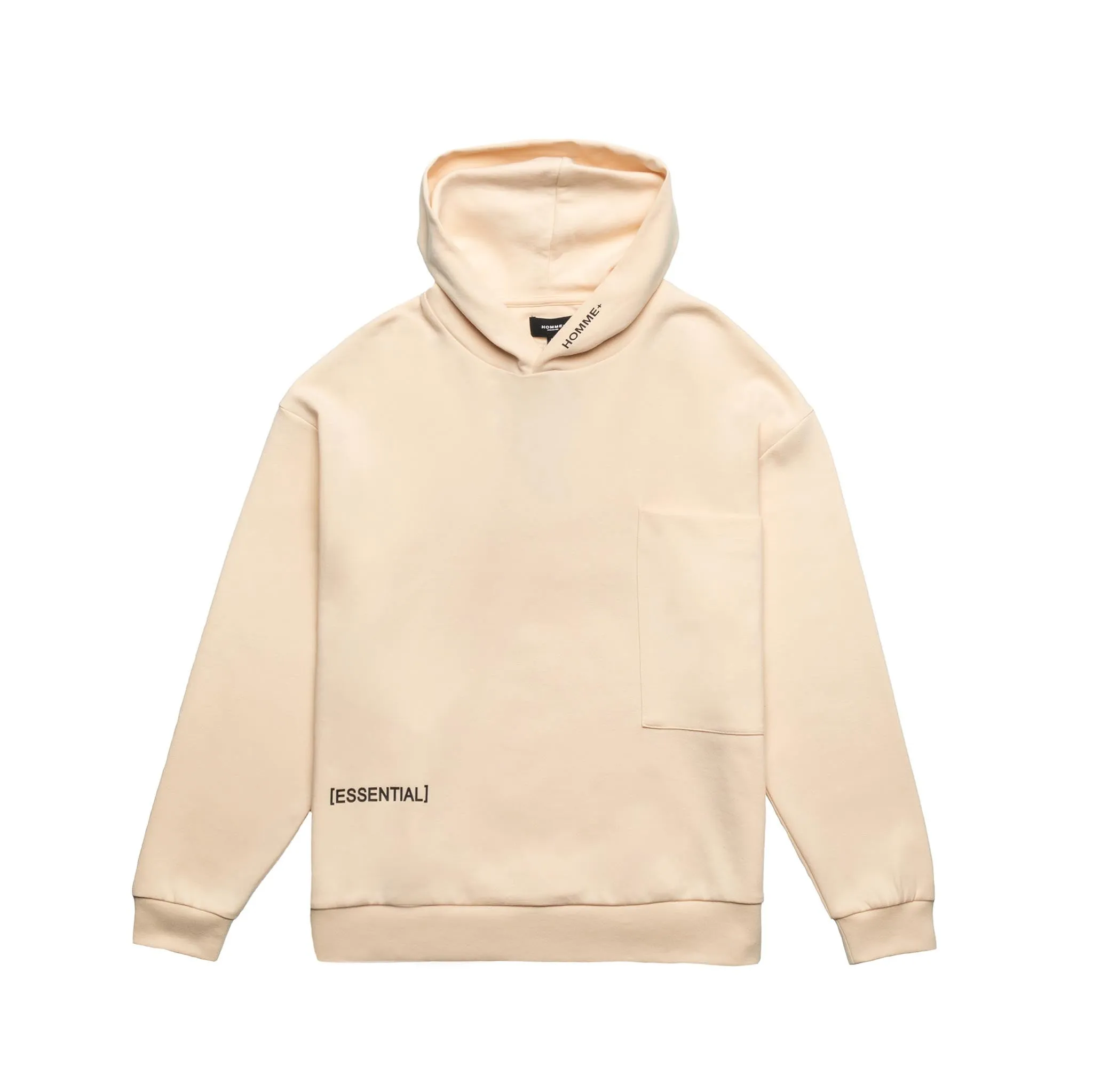 HOMME+ 'ESSENTIAL' Lightweight Oversized Pocket Hoodie Light Beige