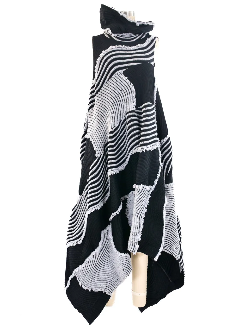 Issey Miyake Asymmetrical Pleated Knit Dress