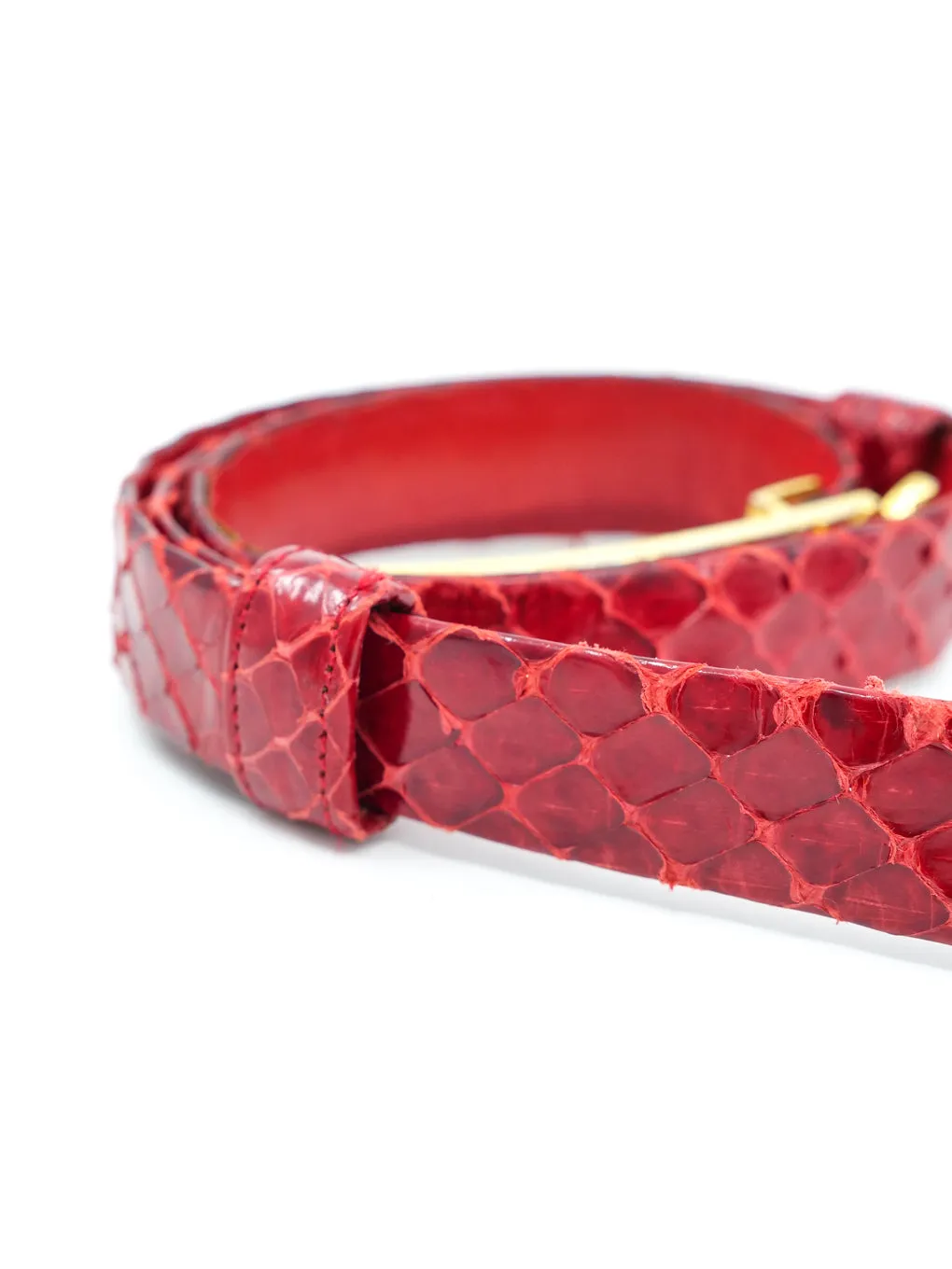 Judith Leiber Jeweled Red Snake Belt