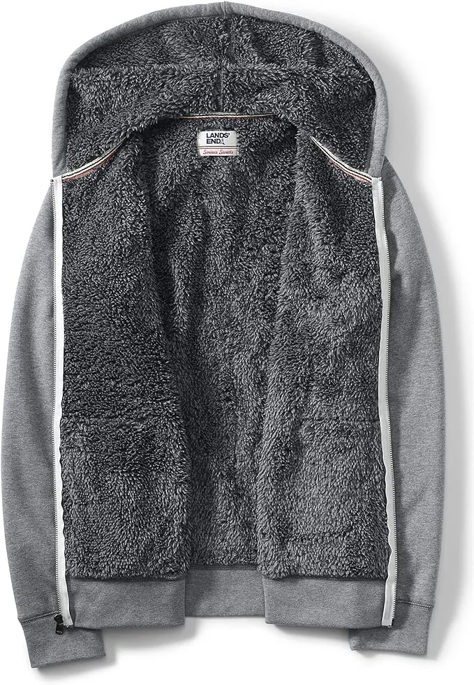 Lands' End Mens Serious Sweats Full Zip Hoodie