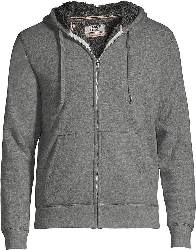 Lands' End Mens Serious Sweats Full Zip Hoodie