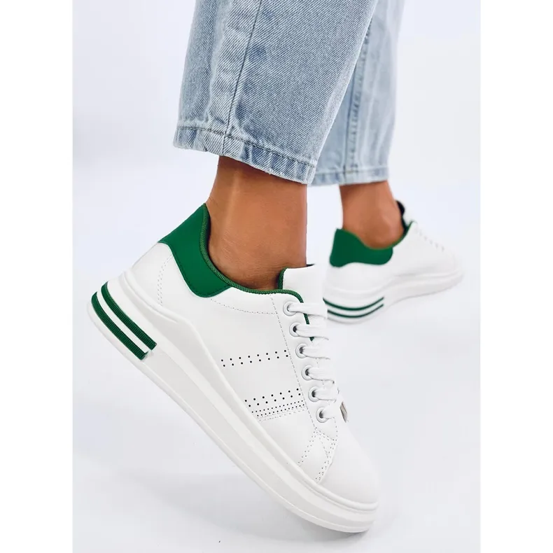 Maes Green wedge sneakers white