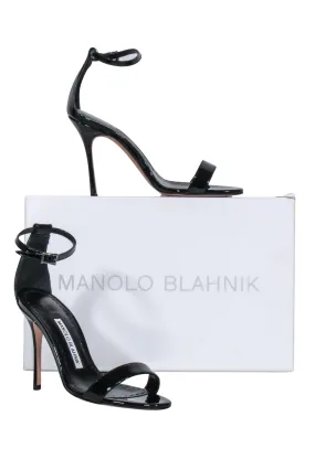 Manolo Blahnik - Black Patent Leather Annesa  Strappy Pumps Sz 5