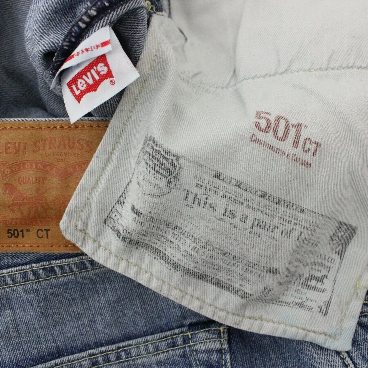 Mens LEVIS 501 CT Jeans Mid Blue | W38 L32