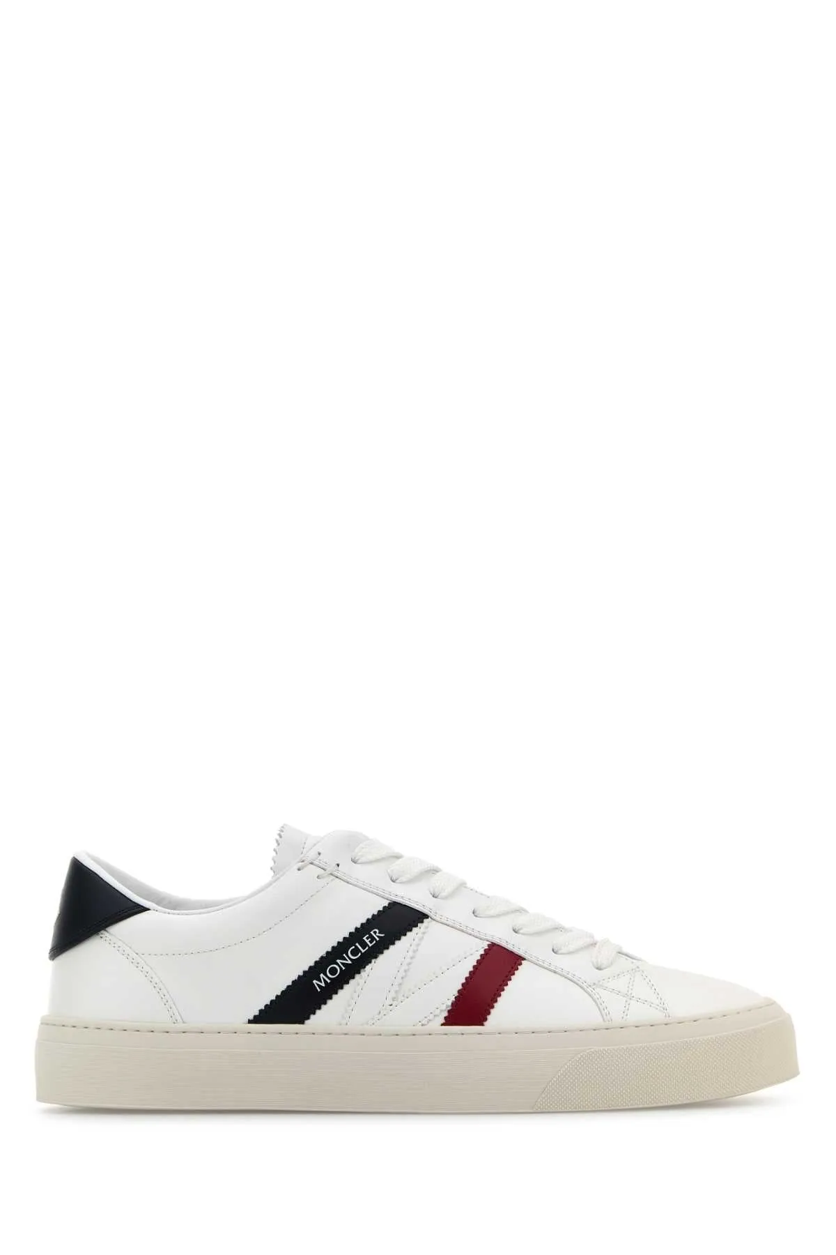 Moncler White Leather Monaco 2 Sneakers