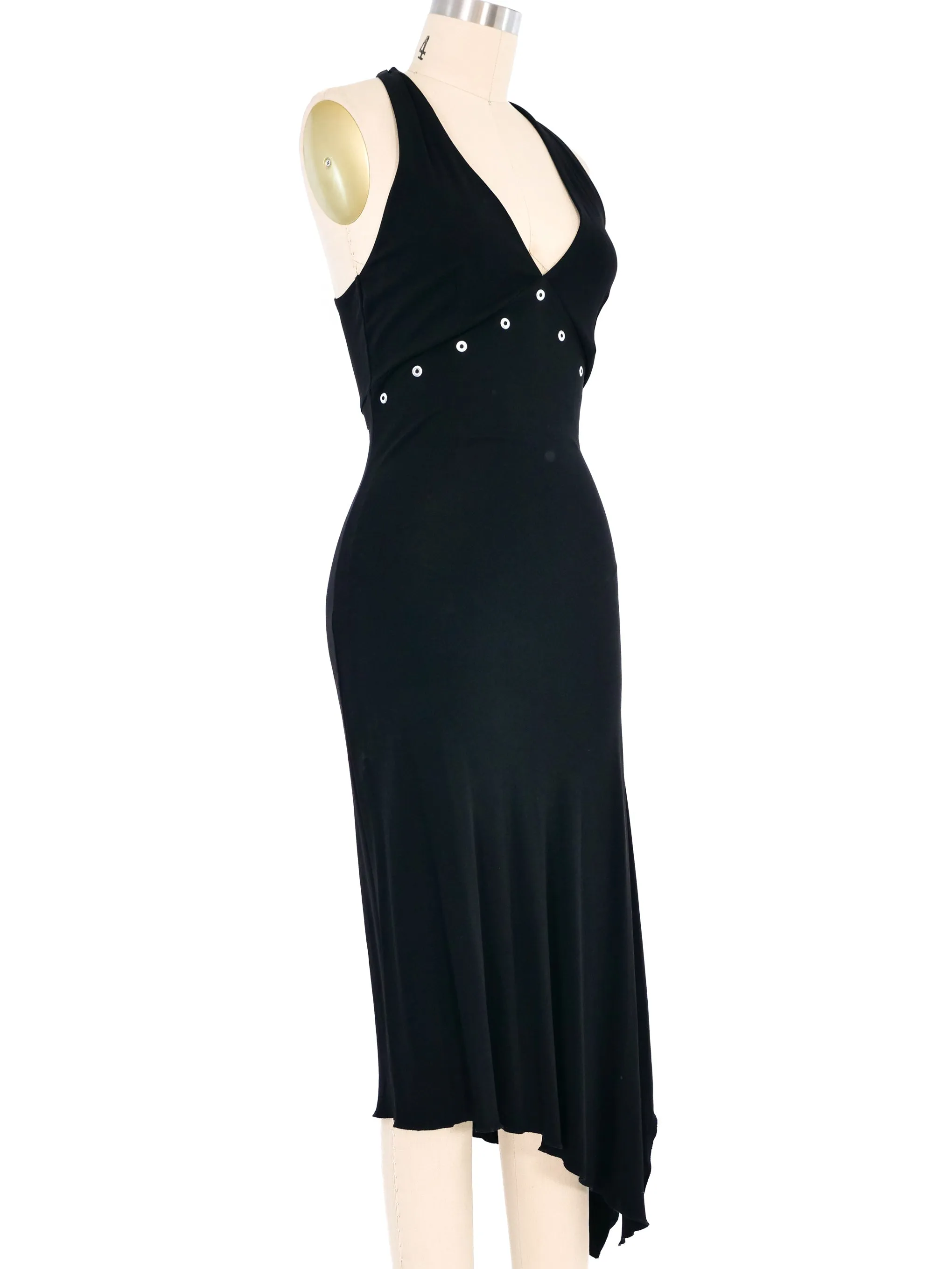 Mugler Grommet Trim Jersey Dress