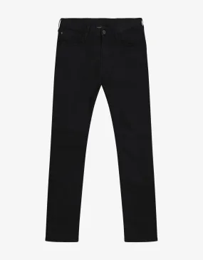 Navy Blue Slim Fit Logo Badge Jeans