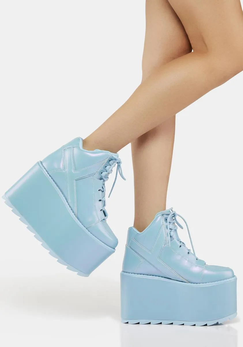 Pearl Blue Qozmo Platform Sneakers-