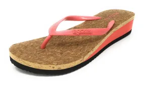 Rockin Women's Low Wedge Cork Thong Sandal