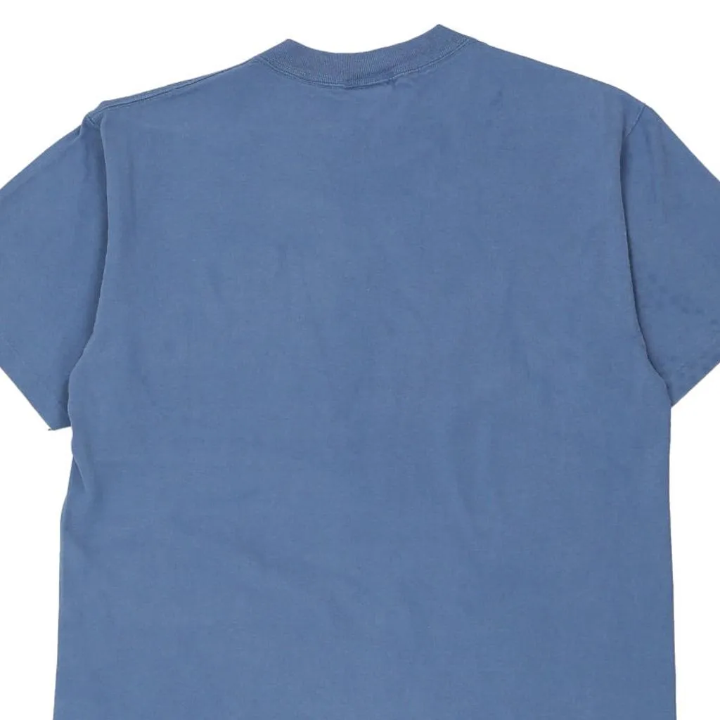 Single Stitch Las Vegas Oneita T-Shirt - Medium Blue Cotton
