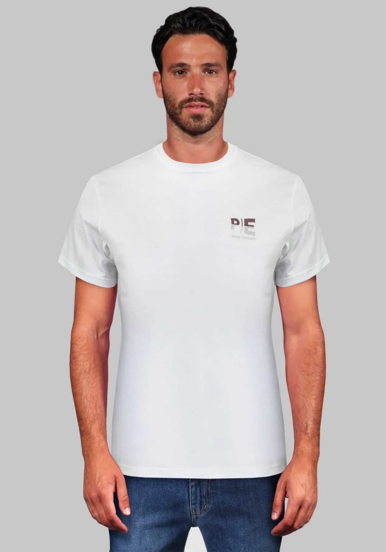 T-Shirt Elastica mezza Manica con Stampa petto