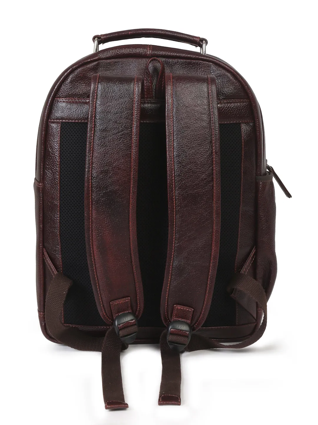 Teakwood Unisex Genuine Leather Dark Brown Solid Backpack||Unisex Laptop Bag/Backpack