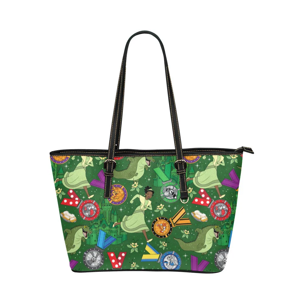 Tiana Wine And Dine Race Leather Tote Bag