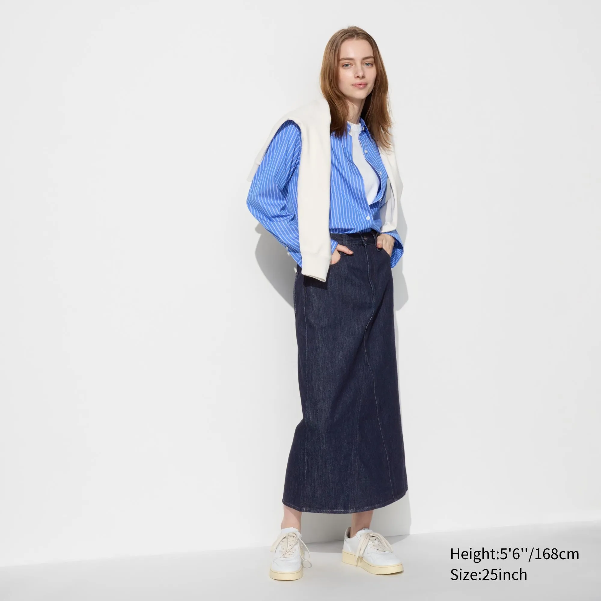 UNIQLO DENIM PANEL LONG SKIRT