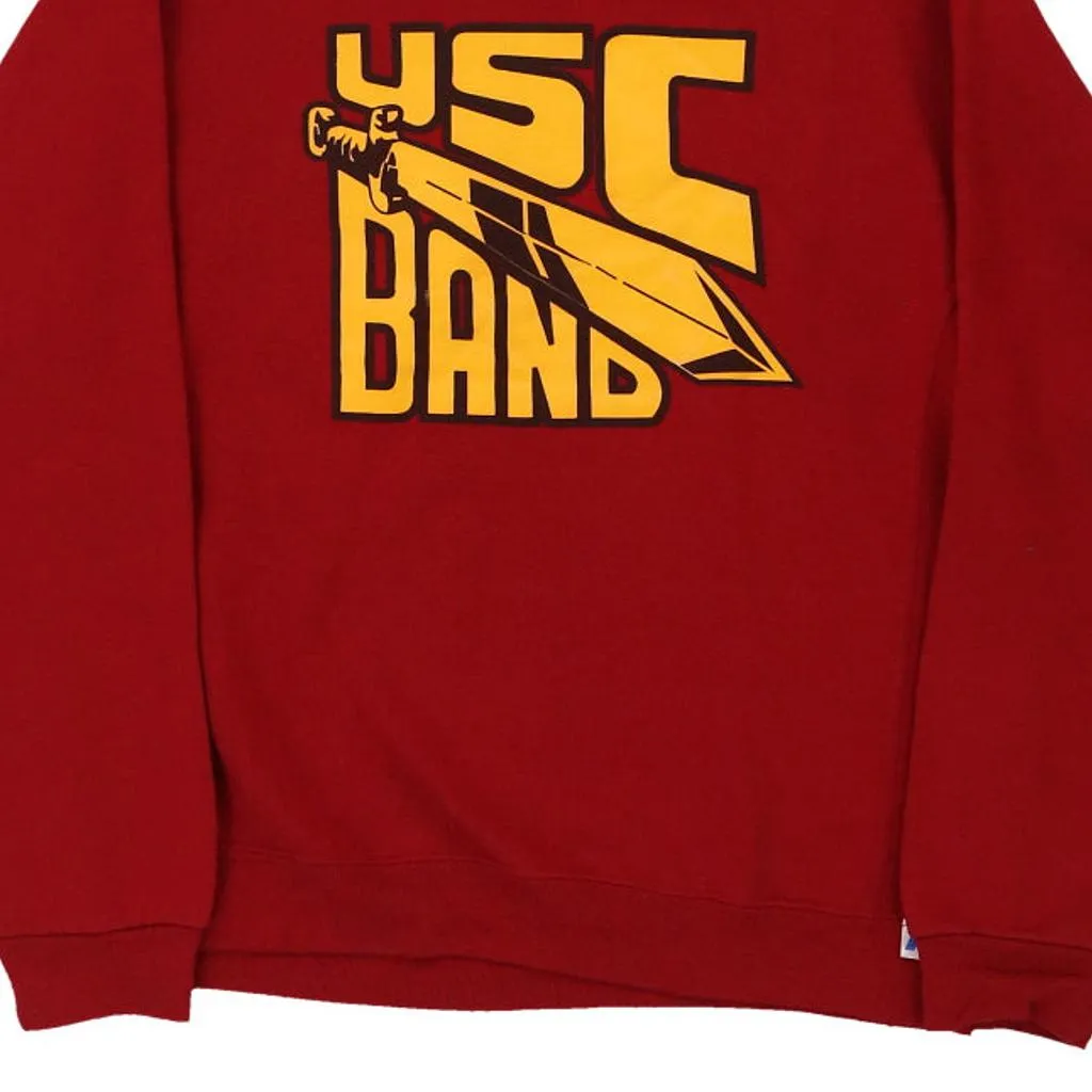 USC Band  Russell Athletic Sweatshirt - Medium Red Cotton Blend