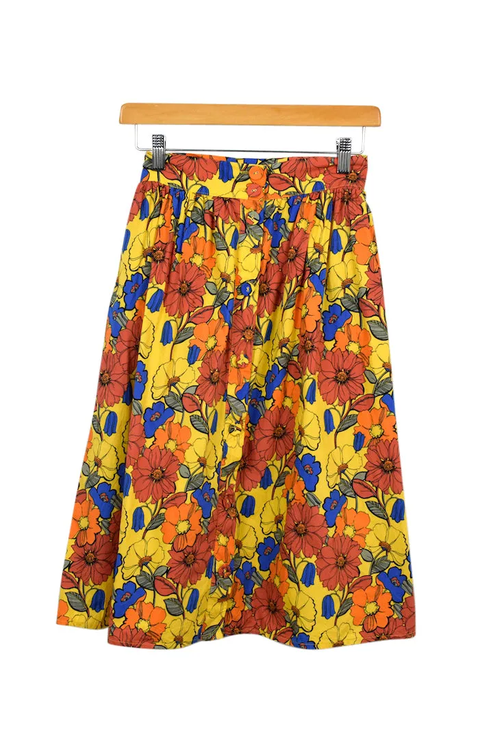 Yellow Floral Skirt
